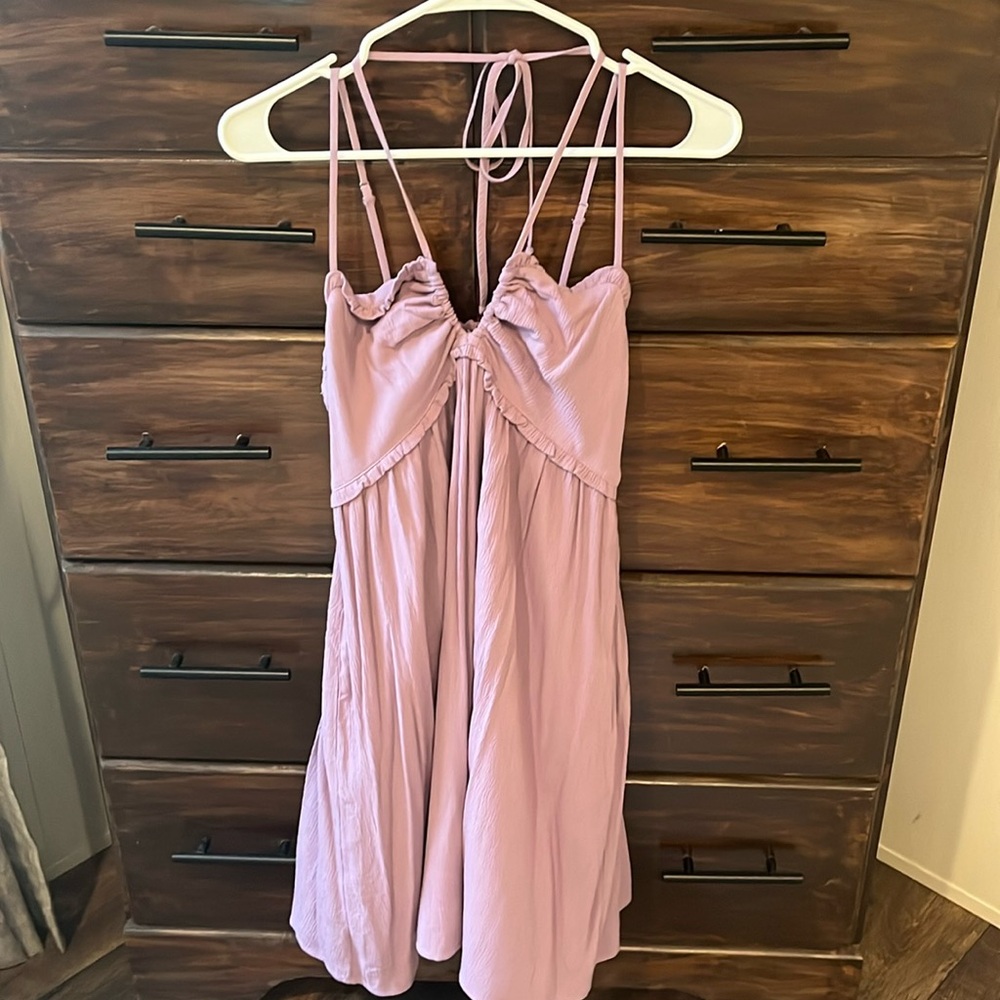 Purple Běcool dress with strap detail